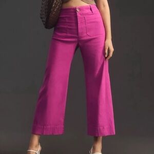 *Anthropologie The Colette Magic Fabric Crop Wide Leg Pants